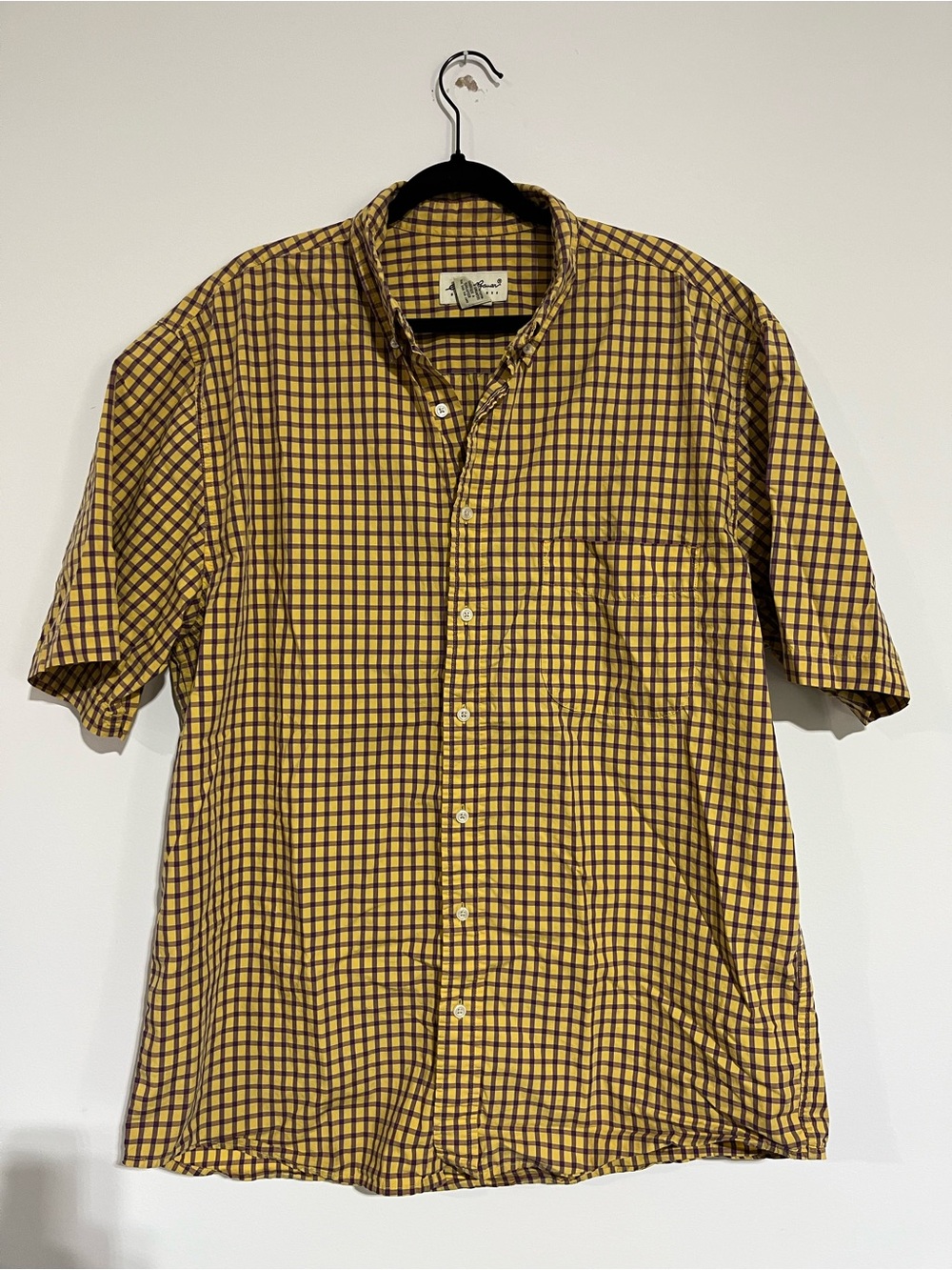 Eddie Bauer Yellow and Blue Plaid‎ Short Sleeve Button-Down